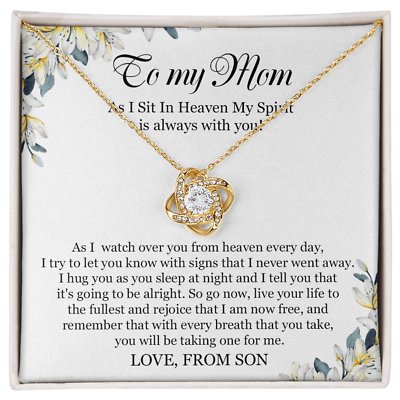 #ad Son Memorial Gift for Mom Mother Necklace from Son in Heaven Loss Of Son Gift