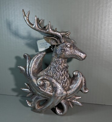 #ad Vintage Deer Stag Reindeer Ornament Large 9 ¾quot; Tall NOS with Tag Christmas Decor