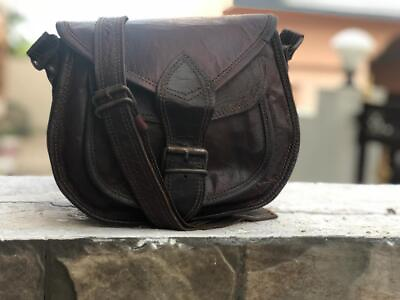 #ad Women#x27;s New Handmade Soft Tan Pure Goat Leather Vintage Messenger Bag Purse