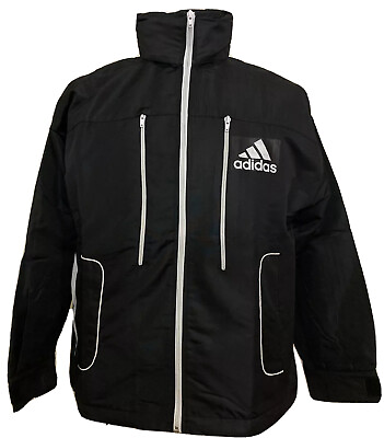 #ad Adidas New Jacket With Hoodie Black Microfiber