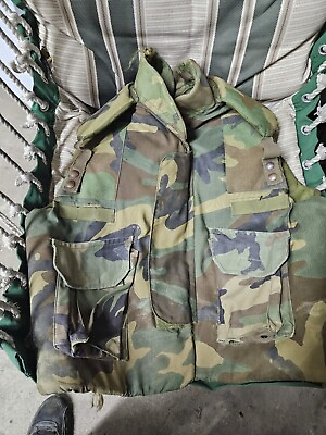 #ad US Army Camo Body Armor Fragmentation Protective Vest Ground Troops Size Large