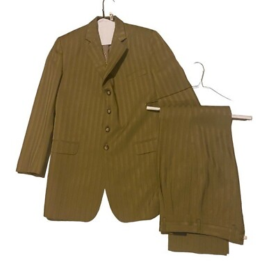 #ad Florenzi Suit Boys Kids 2 Piece Size 18 Jacket amp; Pants Pinstripe Pleated Front L