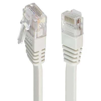 #ad Verizon 5 Foot Flat Tangle Free Ethernet CAT 5E Patch Cable White