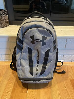 #ad Under Armour UA Hustle 5.0 Storm Backpack School Laptop Bookbag Black Graphite