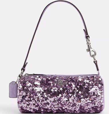 #ad COACH Nolita Barrel Bag Lilac Sequins PERFECT FOR EASTER
