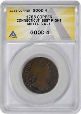 #ad 1785 Connecticut Copper Bust Right G04 ANACS