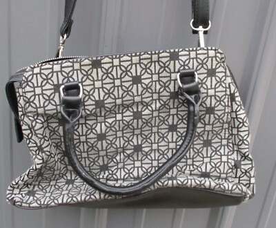 #ad Ladies Womens Handbag Black Gray Shoulder Purse Strap Bag Multi Pockets