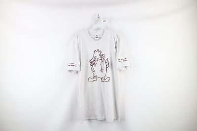 #ad Vtg 90s Streetwear Mens Large Oversized Cartoon Heart T Shirt Heather Gray USA