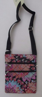 Olivia Moss Peacock Parade Collection Cross Over Bag 3 Multi Purpose Pockets $12.99