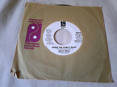 #ad Billy Paul 45 Bring the Family Back Promo 70s Crossover Soul NM