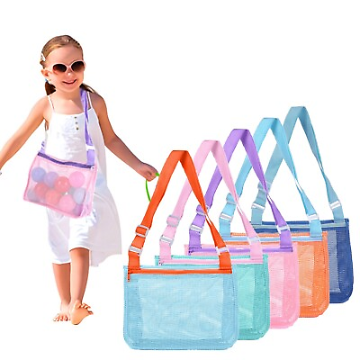 #ad Summer Beach Child Beach Bag Mesh One Shoulder Tote Bag Multiple Bags Swimming