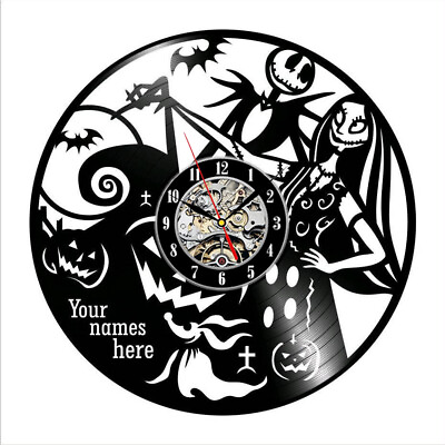 #ad Personalised The Nightmare Before Christmas Vinyl Wall Clock Decor