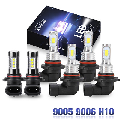 #ad 6000K 9005 9006 9145 LED Headlight Fog Light for GMC Sierra 1500 2500HD 03 2006
