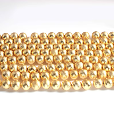 #ad 2 Strand Gold Plated Designer Copper Balls Scratch Mat Finish Copper Balls10mm