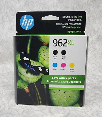 #ad HP 962XL Twin Black Cyan Magenta Yellow Ink Cartridges High Yield 6ZA57AN#140