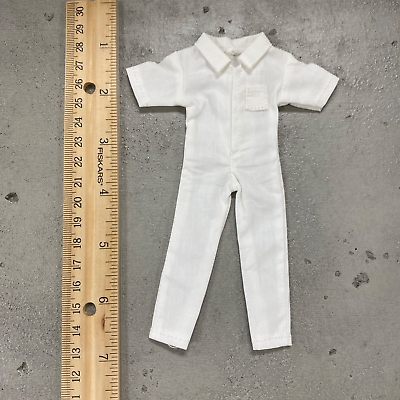 #ad SU PR M W: 1 12 Fabric White Prison Outfit for 6quot; Muscular Body