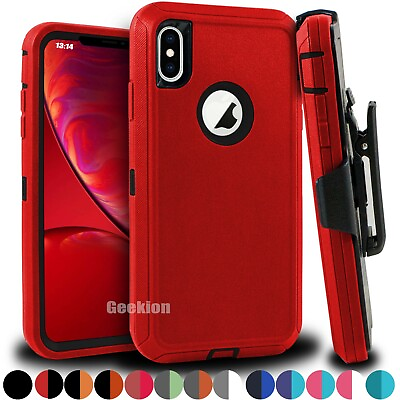 #ad For Apple iPhone X XS MAX XR Shockproof Rugged Protective Case Belt Clip