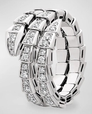 #ad Designer Antique Snake Engagement Ring 2.9 Ct Simulated Diamond 14K White Gold