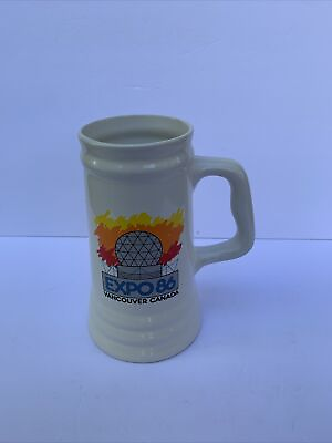 #ad Expo 86 Beer Mug Stein Featuring the Science Center Graphic Very Large