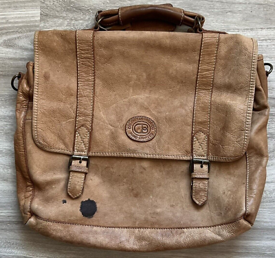 #ad Vintage Columbian Bags Company Messenger Laptop Bag Hand Crafted Leather