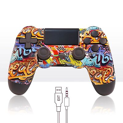 #ad Wireless Controller for PS4 and PLAYSTATION Slim Pro Console Gamepad Graffiti