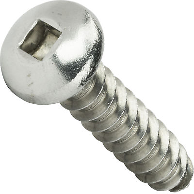 #ad #10 Square Drive Pan Head Sheet Metal Screw Self Tap Stainless Steel All Lengths