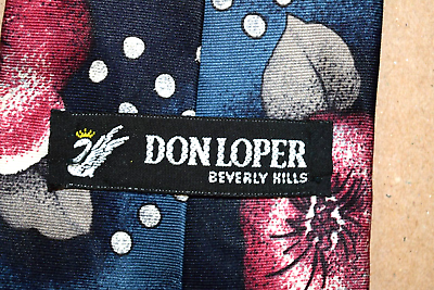 #ad Don Loper Neck Tie Vintage 70s 80s Mod Light Maroon Flower Wide Tie 56quot; x 4quot;