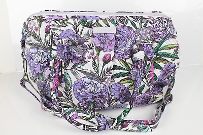 #ad Vera Bradley Hadley Satchel Purse Shoulder Handbag Lavender Meadow Floral 21605