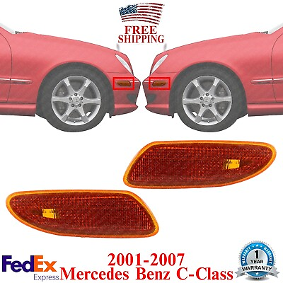 #ad Front Side Marker Corner Turn Signal Lights For 2001 2007 Mercedes Benz C Class