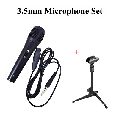 #ad Profession Dynamic Karaoke Microphone 3.5mm 6.5mm Cable Handheld Mic with Stand