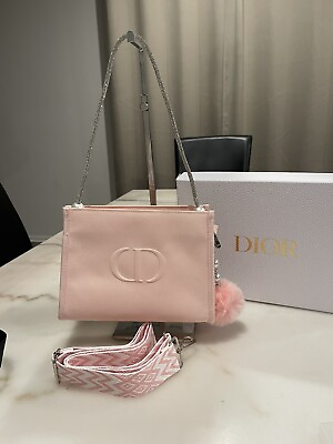 #ad Dior Cosmetic Bag Large Pink Cosmetic Bag Beauty Poch cD Logo Pink