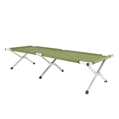 #ad RHB 03A Portable Folding Camping Cot with Carrying Bag Army Green