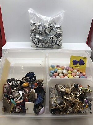#ad 3 Lb Pounds Unsearched Huge Lot Jewelry Vintage Now Junk Art amp; Crafting