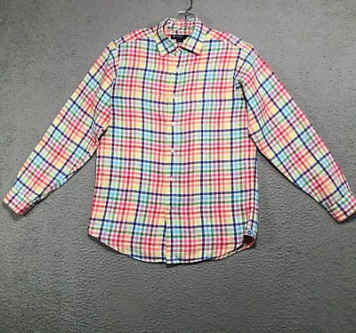 #ad Daniel Cremieux LInen Shirt Mens Small Button Up Long Sleeve Colorful Summer