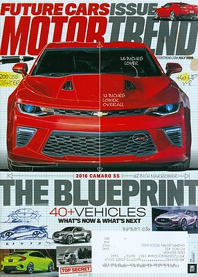#ad 2015 Motor Trend Magazine: Camaro SS Blueprint Future Cars Issue Infiniti Q30