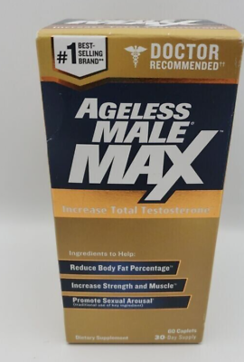#ad Ageless Male Max Testosterone Booster Vitality 60 Caplets exp 4 2026