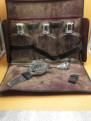 #ad Vintage Stainless Steel Cocktail Shaker Portable Bar Wine Mixer Bartender Kit