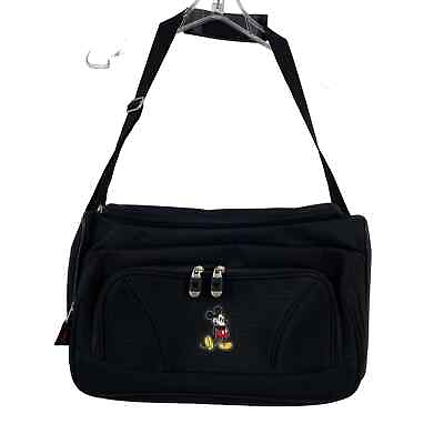 #ad Disney Travel Tote Crossbody Shoulder Bag Carry On Mickey Mouse Black SMALL FLAW