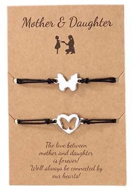 #ad Mother Daughter Bracelet Set 2pcs. Mommy and Me Matching Butterfly Bracelets