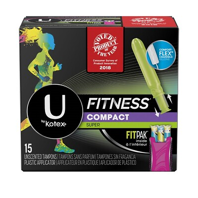 #ad U By Kotex Fitness Compac Super 15 Unscented Tampons
