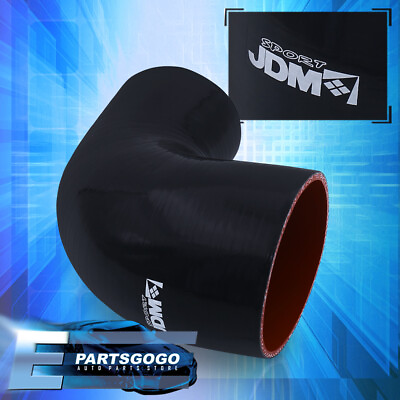 #ad 2.25quot; To 2quot; 90 Degree Angle Elbow 3PLY Silicone Coupler Turbo Hose Piping Intake