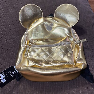 #ad Disney Mickey Mouse Golden Mini Backpack Bioworld