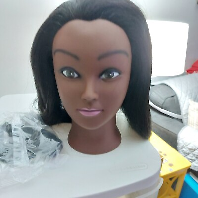 #ad African American Cosmetology Mannequin Head New With Accessories