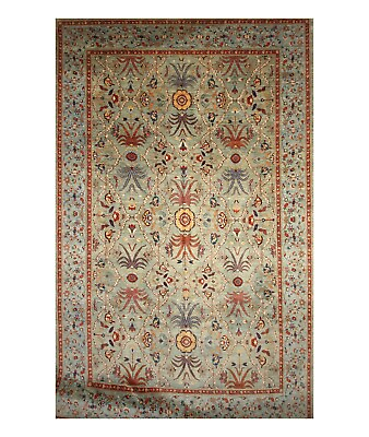 #ad 12 x 18 ft Green Serapi Afghan Hand Knotted Wool Traditional Oriental Rug