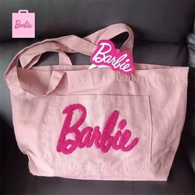 #ad Barbie Bag Tote Canvas Shoulder Ladies Shopping Grocery Handbag Gift NEW