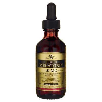 #ad Solgar Liquid Melatonin Natural Black Cherry Flavor 10 mg 2 fl oz Liq
