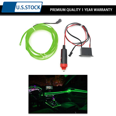 #ad 2m Green Neon LED Light Glow EL Wire String Strip Rope Tube Car DecorController