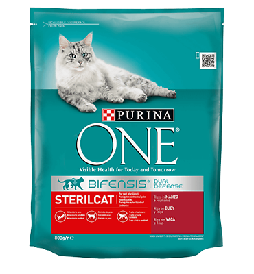 #ad Croquettes Cat Sterilized Purina One Cat Treats for Cats Beef 800 G