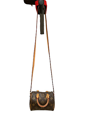 Louis Vuitton Monogram Vintage Nano Speedy Shoulder Bag Brown Coated Canvas Hand