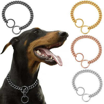 #ad Metal Dog Collar Big Dog Collar Stainless Steel Large Dog Outdoor Walking Chain